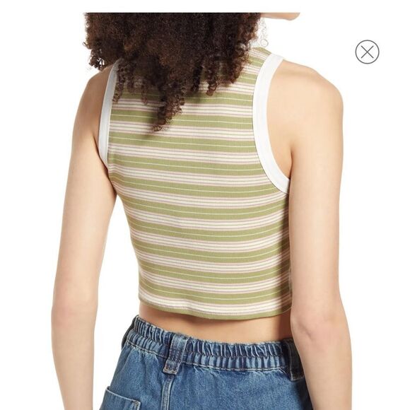 NWOT BP Ringer Tank, Green Kalee Stripe, size 2X - Picture 2 of 11